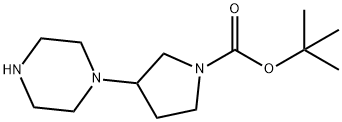 3-(哌嗪-1-基)吡咯烷-1-羧酸叔丁酯 结构式