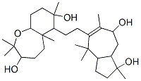 Decahydro-2,2,5a,7-tetramethyl-6-[2-(1,2,3,3a,4,7,8,8a-octahydro-1,7-dihydroxy-1,4,4,6-tetramethylazulen-5-yl)ethyl]-1-benzoxepine-3,7-diol 结构式