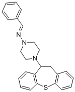 1-Piperazinamine, 4-(10,11-dihydrodibenzo(b,f)thiepin-10-yl)-N-(phenyl methylene)- 结构式