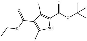 3,5-二甲基-1-氢-吡咯-2-羧酸叔丁酯-4-羧酸乙酯 结构式