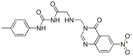 N-[(4-methylphenyl)carbamoyl]-2-[(6-nitro-4-oxo-quinazolin-3-yl)methyl amino]acetamide 结构式