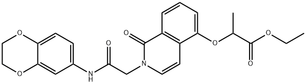 Ethyl2-[[2-[2-[(2,3-Dihydro-1,4-benzodioxin-6-yl)amino]-2-oxoethyl]-1,2-dihydro-1-oxo-5-isoquinolinyl]oxy]propanoate 结构式