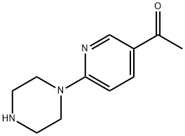 1-[6-(1-Piperazinyl)-3-pyridinyl]ethanone 结构式