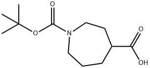 1-BOC-氮杂环庚烷-4-羧酸 结构式