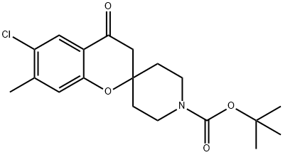 TERT-BUTYL 6-CHLORO-7-METHYL-4-OXOSPIRO[CHROMAN-2,4'-PIPERIDINE]-1'-CARBOXYLATE 结构式