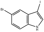 5-溴-3-碘-1H-吲哚 结构式