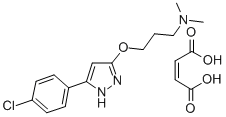 1-Propanamine, 3-((5-(4-chlorophenyl)-1H-pyrazol-3-yl)oxy)-N,N-dimethy -, (Z)-2-butenedioate (1:1) 结构式