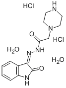 1-Piperazineacetic acid, (2-oxo-3-indolinylidene)hydrazide, dihydrochl oride, sesquihydrate, (Z)- 结构式
