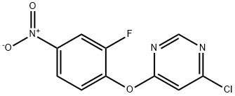 4-CHLORO-6-(2-FLUORO-4-NITROPHENOXY)PYRIMIDINE 结构式