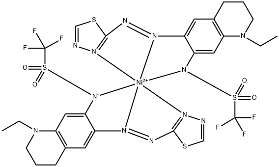 Nickel, bis[N-[1-ethyl-1,2,3,4-tetrahydro-6-[(1,3,4-thiadiazol-2-yl-kN3)azo-kN1]-7-quinolinyl]-1,1,1-trifluoromethanesulfonamidato-kN]-