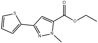 1-甲基-3-噻吩-2-基-1H-吡唑-5-羧酸乙酯 结构式