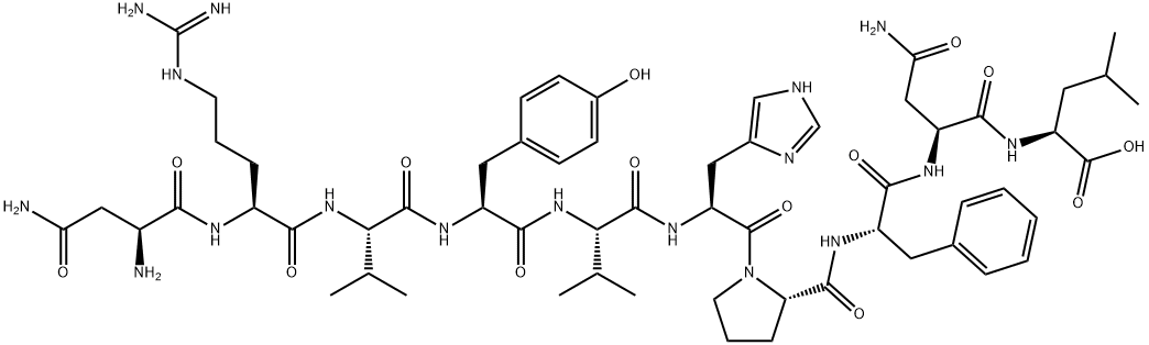 ASN-ARG-VAL-TYR-VAL-HIS-PRO-PHE-ASN-LEU 结构式