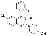 4-Piperidinol, 1-(6-chloro-4-(2-chlorophenyl)-2-quinazolinyl)-, monohy drochloride 结构式