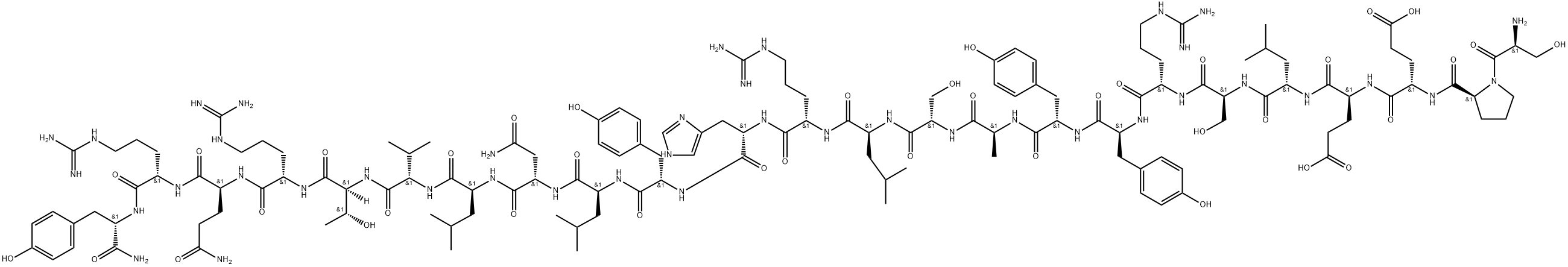 PEPTIDE YY (13-36) (CANINE, MOUSE, PORCINE, RAT) 结构式