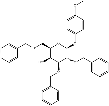 4-甲氧基苯基2,3,6-三-O-苄基-Β-D-半乳糖吡喃糖苷 结构式