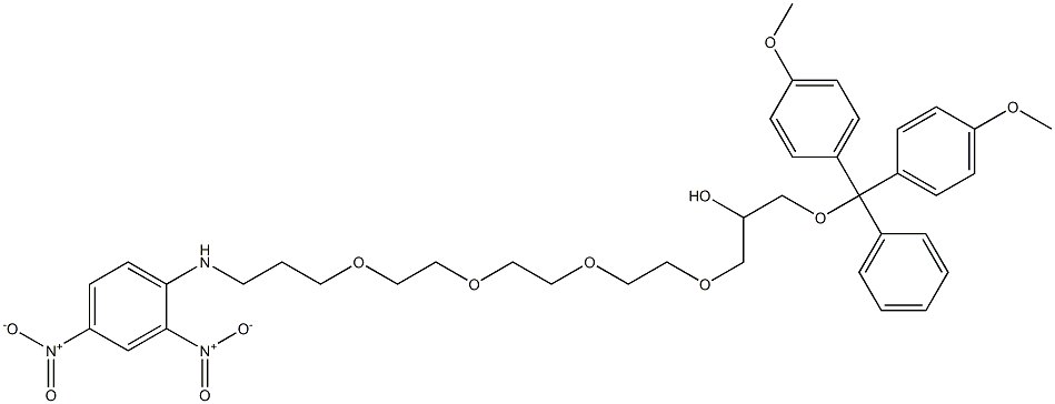 N-(O16-(DIMETHOXYTRITYL)-15-HYDROXY-4,7,10,13-TETRAOXA-HEXADECYL)-2,4-DINITROANILINE 结构式