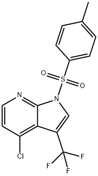 4-氯-1-[(4-甲基苯基)磺酰基]-3-(三氟甲基)-1H-吡咯并[2,3-B]吡啶 结构式