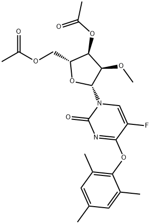 3',5'-DI-O-ACETYL-5-FLUORO-2'-O-METHYL-O4-(2,4,6-TRIMETHYLPHENYL)URIDINE 结构式