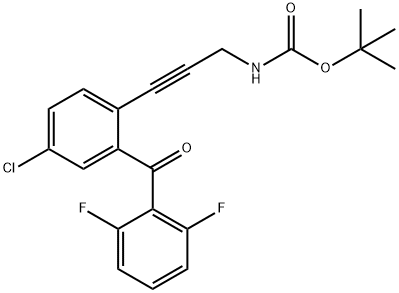 [3-[4-氯-2-(2,6-二氟苄基)苯基]丙基-2-基]氨基甲酸叔丁酯 结构式