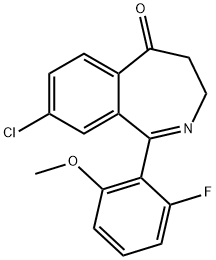 8-氯-1-(2-氟-6-甲氧基苯基)-3,4-二氢-5H-2-苯并氮杂卓-5-酮 结构式