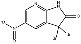 3,3-二溴-5-硝基-1H-吡咯并[2,3-B]吡啶-2(3H) - 酮 结构式