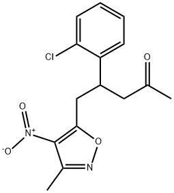 2-Pentanone,  4-(2-chlorophenyl)-5-(3-methyl-4-nitro-5-isoxazolyl)- 结构式