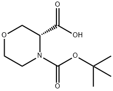 (3R)-3,4-吗啉二羧酸 4-叔丁酯 结构式