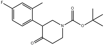 1-BOC-3-(3'-FLUORO-5'-METHYLPHENYL)-PIPERIDIN-4-ONE 结构式