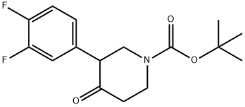 1-BOC-3-(3',4'-DIFLUORO-PHENYL)-PIPERIDIN-4-ONE 结构式