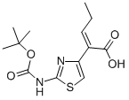 (Z)-2-(2-叔丁氧羰基氨基噻唑-4-基)-2-戊烯酸 结构式
