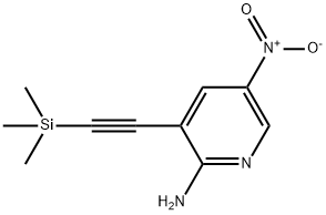 5-nitro-3-((trimethylsilyl)ethynyl)pyridin-2-amine 结构式