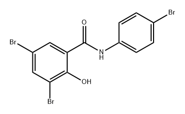 3,5-二溴-N-(4-溴代苯基)-2-羟基苯甲酰胺 结构式