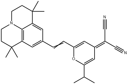 2-[2-异丙基-6-[2-(2,3,6,7-四氢-1,1,7,7-四甲基-1H,5H-苯并[ij]喹嗪-9-基)乙烯基]-4H-吡喃-4-亚基]丙二腈 结构式