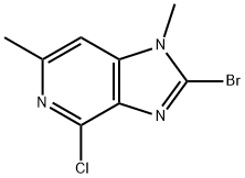 2-BROMO-4-CHLORO-1,6-DIMETHYL-1H-IMIDAZO[4,5-C]PYRIDINE 结构式
