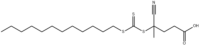 4-氰基-4-[[(十二烷硫基)硫酮甲基]硫基]戊酸 结构式