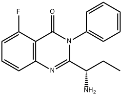 2-[(1S)-1-氨基丙基]-5-氟-3-苯基-4(3H)-喹唑啉酮 结构式
