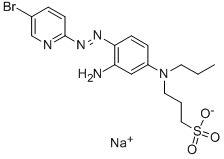 2-(5-溴-2-吡啶偶氮)-5-(N-丙基-3-磺丙胺基)苯胺 钠盐 结构式