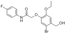 2-[5-BROMO-2-ETHOXY-4-(HYDROXYMETHYL)PHENOXY]-N-(4-FLUOROPHENYL)-ACETAMIDE 结构式
