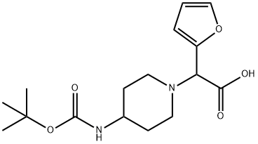 2-(4-BOC-氨基-1-哌啶基)-2-(2-呋喃基)乙酸 结构式