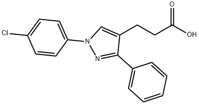 1-(4-氯苯基)-3-苯基吡唑-4-丙酸 结构式
