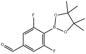 2,6-二氟-5-甲酰基苯基硼酸频那醇酯 结构式