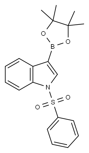 1-苯磺酰基吲哚-3-硼酸频哪醇酯 结构式