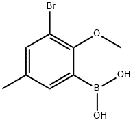 3-溴-5-甲基-2-甲氧基苯基硼酸 结构式