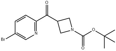 tert-butyl 3-[(5-bromopyridin-2-yl)carbonyl]
azetidine-1-carboxylate 结构式