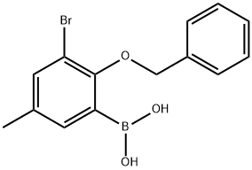 2-苄氧基-3-溴-5-甲基苯基硼酸 结构式
