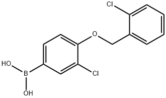 3-氯-4-(2'-氯苄氧基)苯基硼酸 结构式