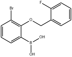 3-溴-2-(2'-氟苄氧基)苯基硼酸 结构式