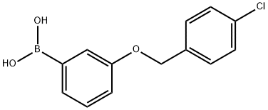 3-(4'-氯苄氧基)苯基硼酸 结构式