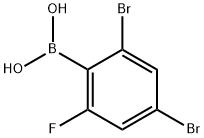 2,4-二溴-6-氟苯基硼酸 结构式