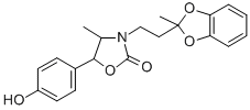 5-(4-Hydroxyphenyl)-4-methyl-3-(2-(2-methyl-1,3-benzodioxol-2-yl)ethyl )-2-oxazolidinone 结构式